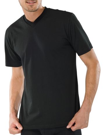 t-shirt Schiesser Schiesser ondergoed aanbieding effen zwart