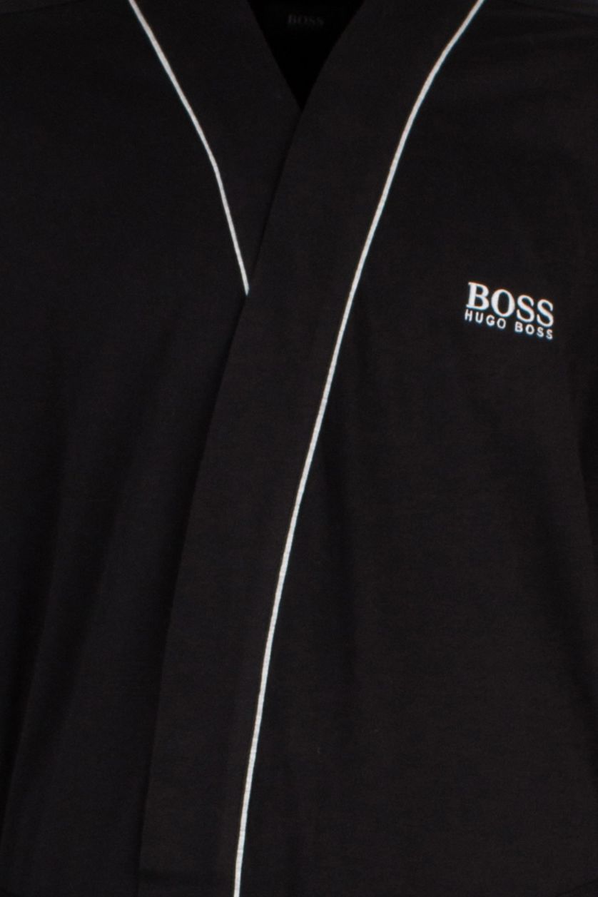 Hugo Boss badjas effen katoen zwart 
