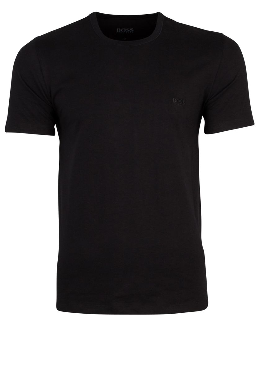 Hugo Boss t-shirt effen katoen zwart ronde hals 3-pack