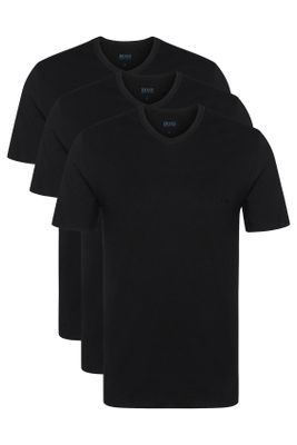 Hugo Boss Hugo Boss t-shirt effen katoen zwart v hals 3-pack