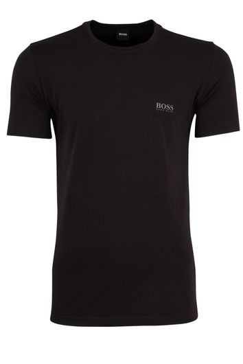 Hugo Boss t-shirt zwart effen katoen 2-pack ronde hals met logo