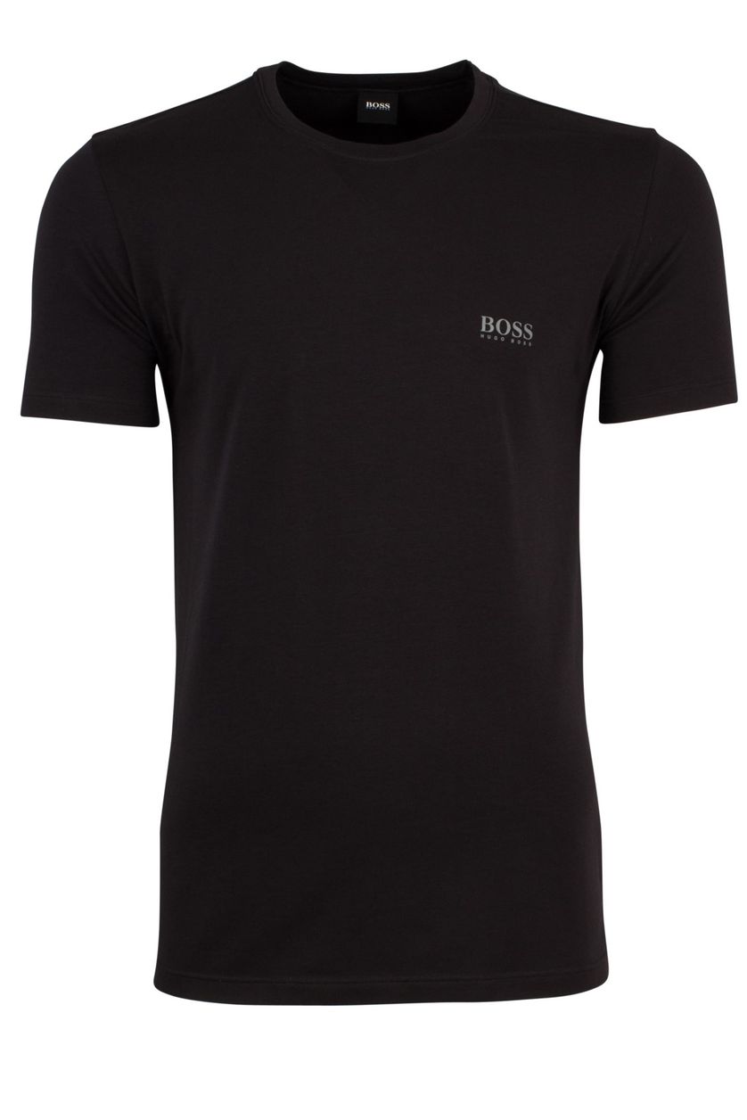 Zwarte Hugo Boss t-shirt uni katoen ronde hals 2-pack