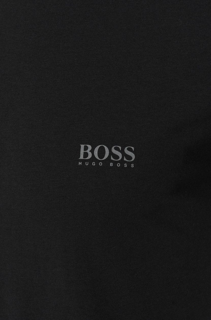 Zwarte Hugo Boss t-shirt uni katoen ronde hals 2-pack