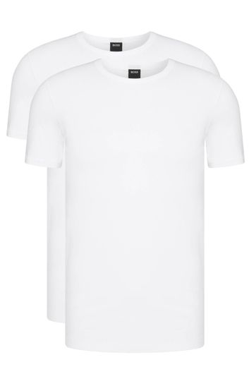 T-shirt 2-pack Hugo Boss wit effen katoen