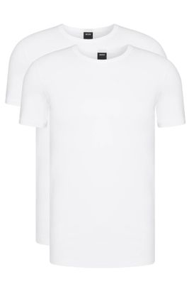 Hugo Boss T-shirt 2-pack Hugo Boss wit effen katoen