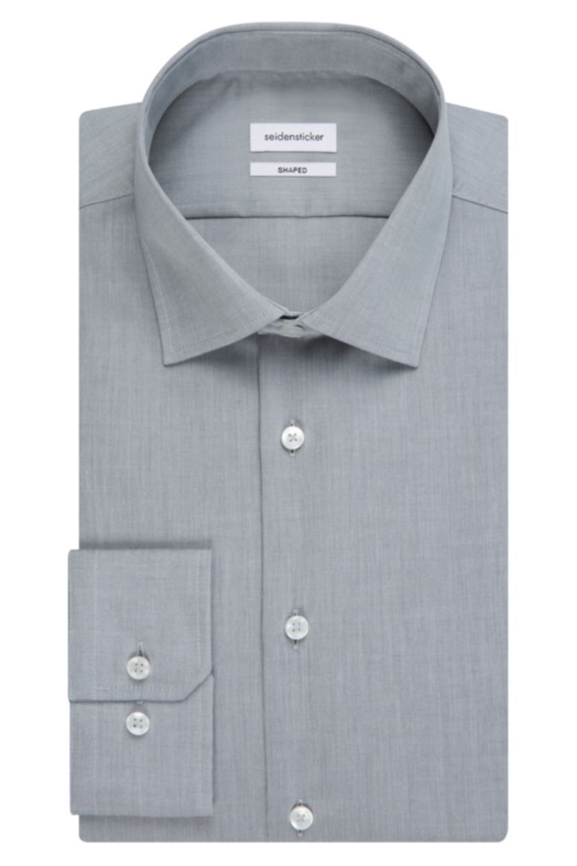 Seidensticker overhemd Tailored grijs chambray