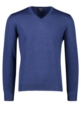 Olymp Olymp wollen pullover v-hals donkerblauw
