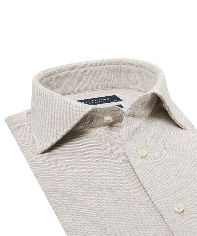 Profuomo the knitted shirt beige melange