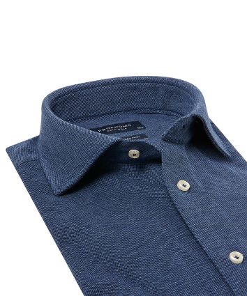 Profuomo Originale hemd blauw knitted