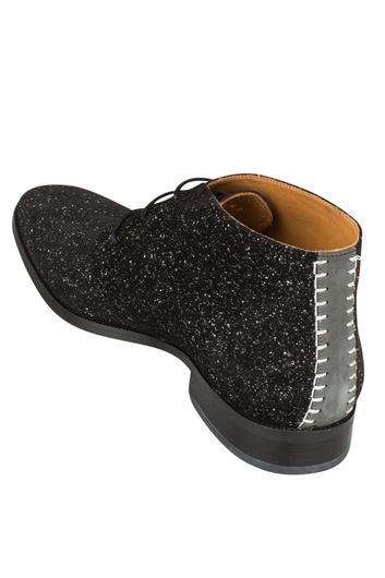Schoenen Portofino zwart melange grijs hielstuk