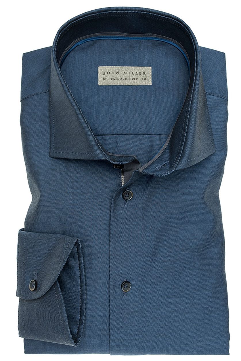 John Miller Tailored fit hemd donkerblauw