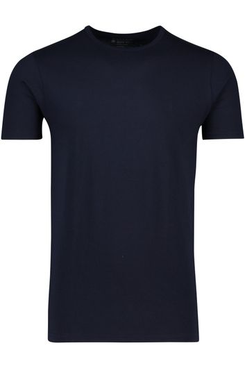 Slater t-shirt donkerblauw effen 2-pack katoen