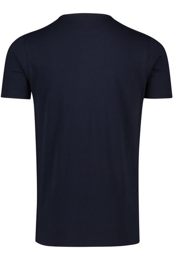 Slater t-shirt donkerblauw effen katoen 2-pack