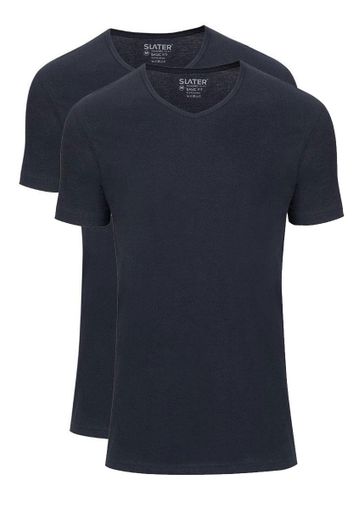 Slater T-shirt donkerblauw two-pack