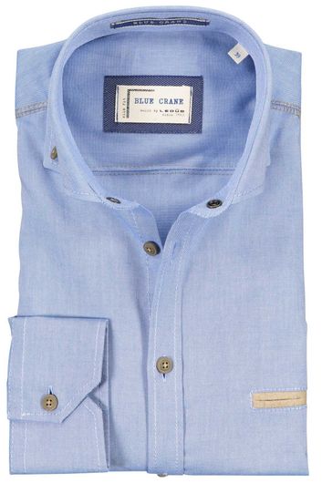 Blue Crane slim fit overhemd blauw button down
