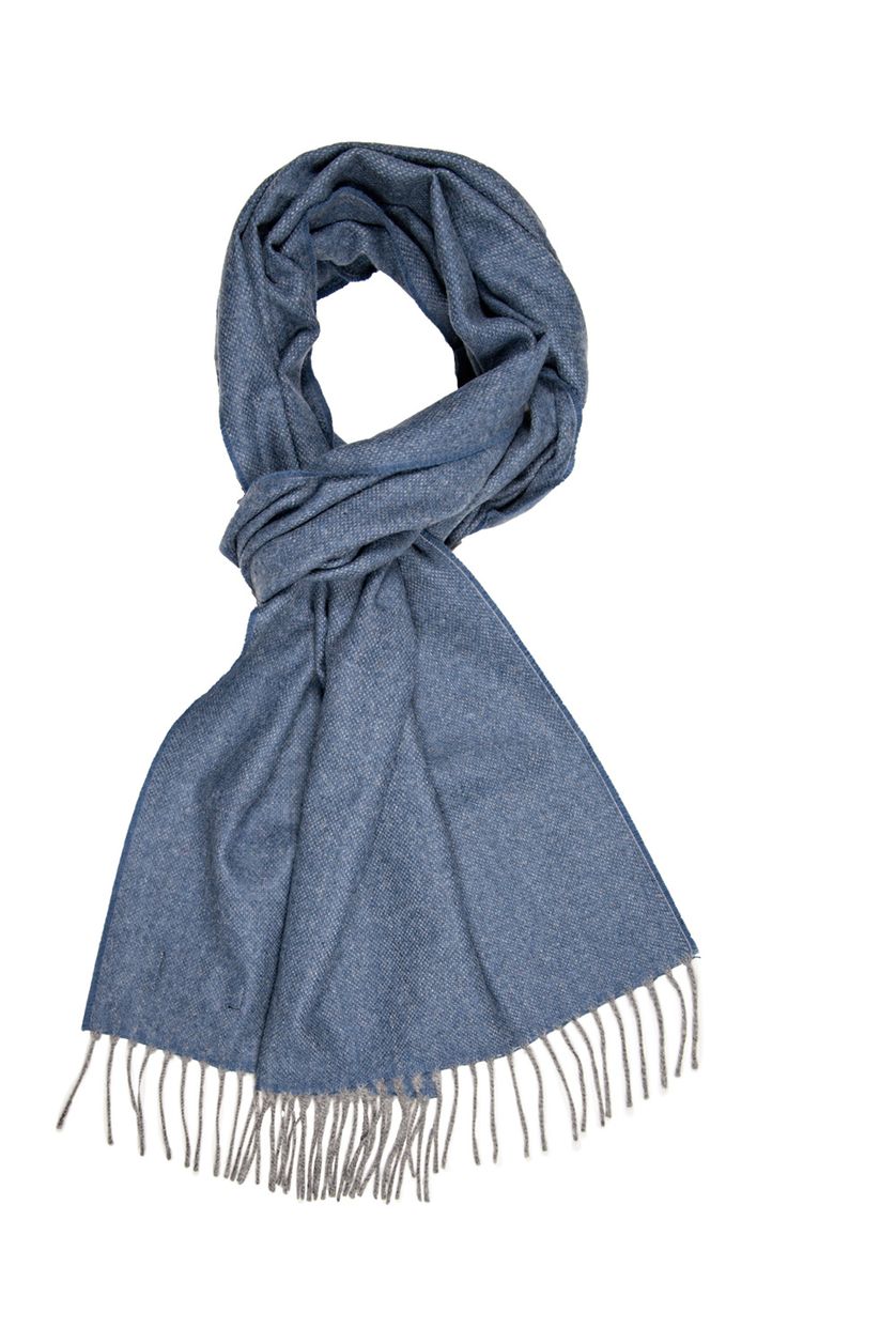 Wollen Profuomo sjaal jeansblauw
