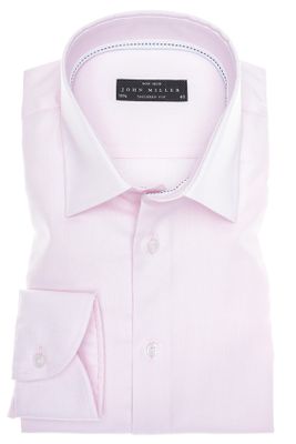 John Miller John Miller roze overhemd strijkvrij tailored fit