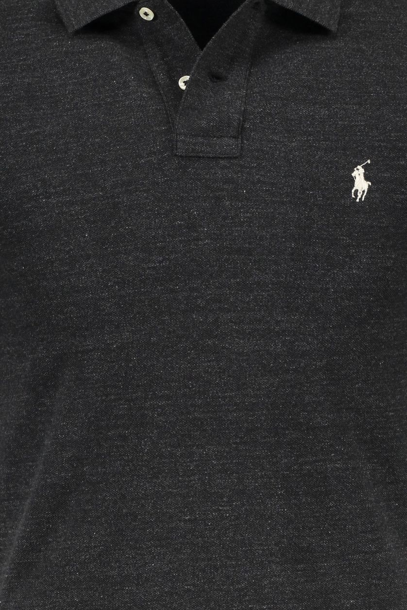 Polo Ralph Lauren poloshirt met logo grijs effen katoen slim fit