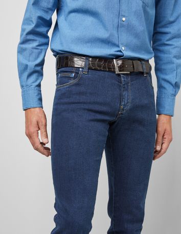 Meyer nette jeans navy 5-pocket effen denim