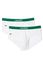 Lacoste slips wit groene band 2-pack