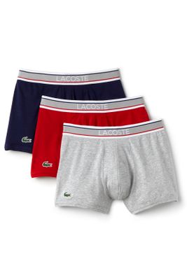 Lacoste Lacoste boxershorts grijs/rood/nayv 3-pack