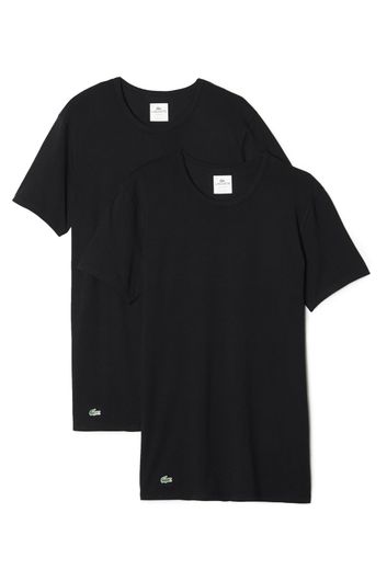 Lacoste t-shirt zwart effen katoen