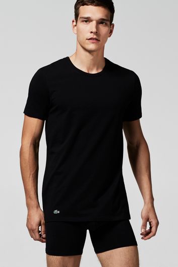 Lacoste t-shirt zwart effen katoen