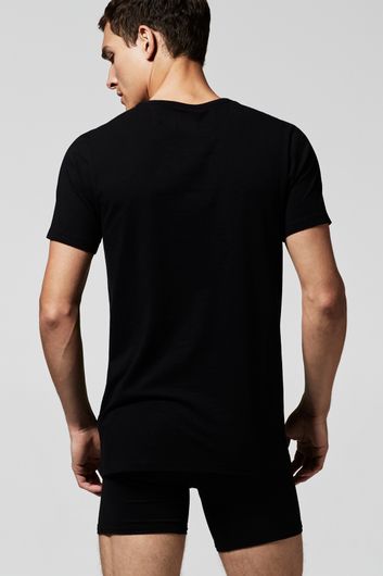 t-shirt Lacoste effen katoen zwart