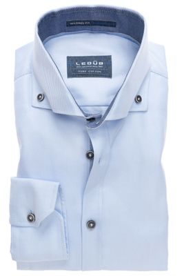 Ledub Pure cotton overhemd Ledub  tailored fit blauw