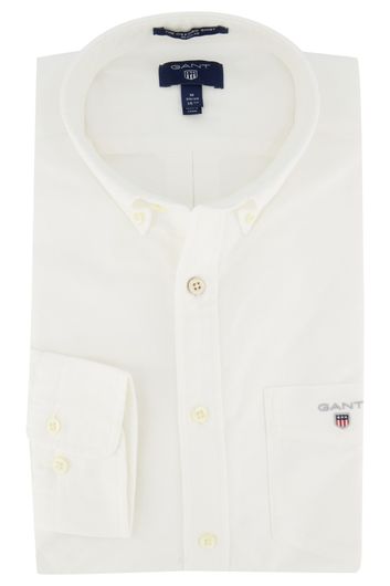 Gant overhemd button down borstzak wit