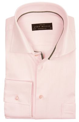 John Miller John Miller overhemd roze Modern Fit