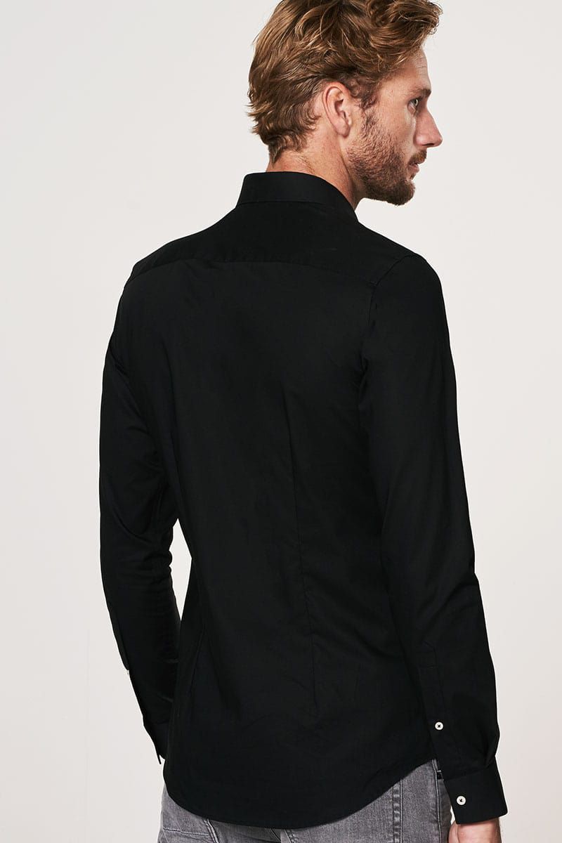 Profuomo overhemd Super Slim Fit zwart