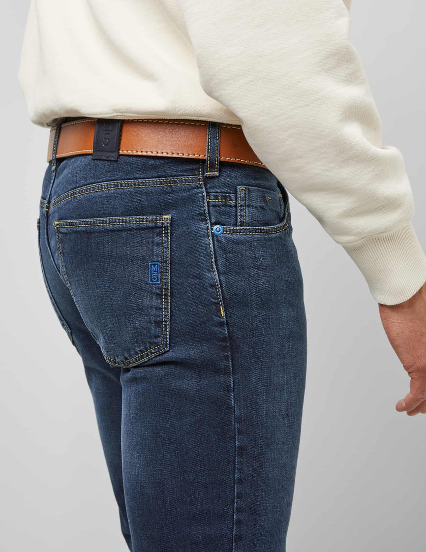 Meyer 5-pocket denim jeans blauw effen