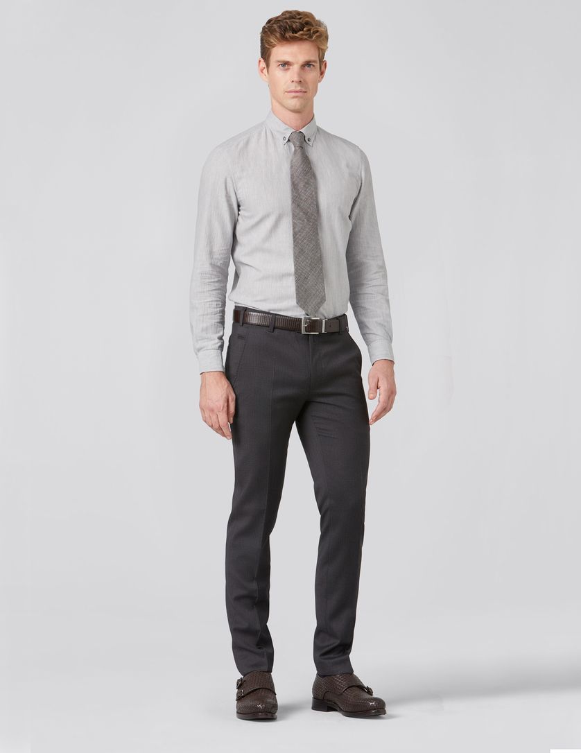 Meyer Bonn pantalon grijs effen wol