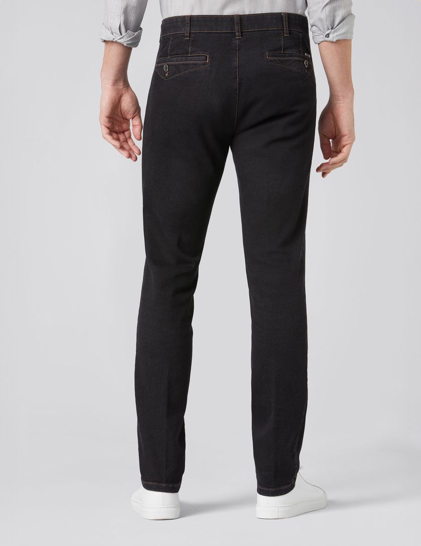 Meyer nette jeans Dublin zwart effen denim slim fit zonder omslag