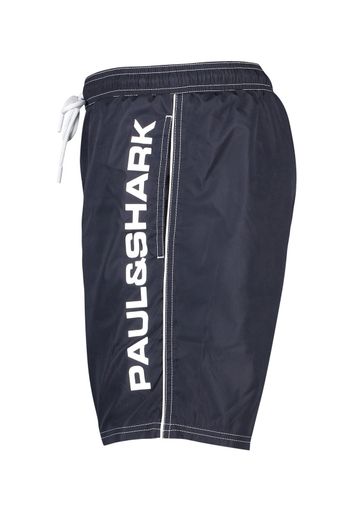 Paul & Shark zwemshort navy merk opdruk elastische band