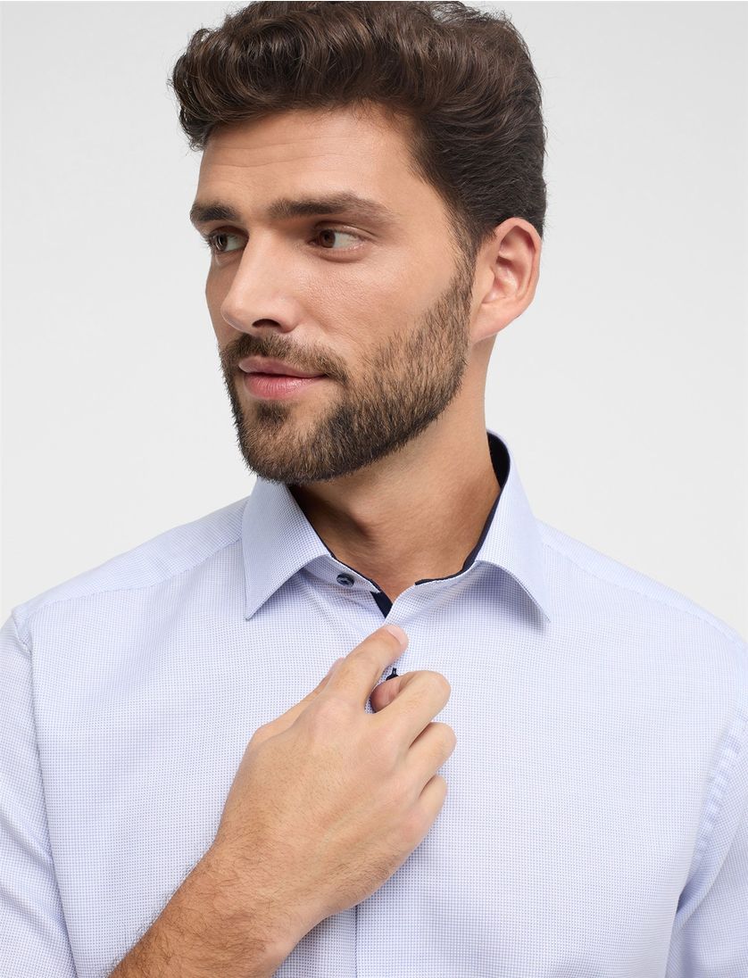 Eterna overhemd korte mouw Modern Fit wit ruitje