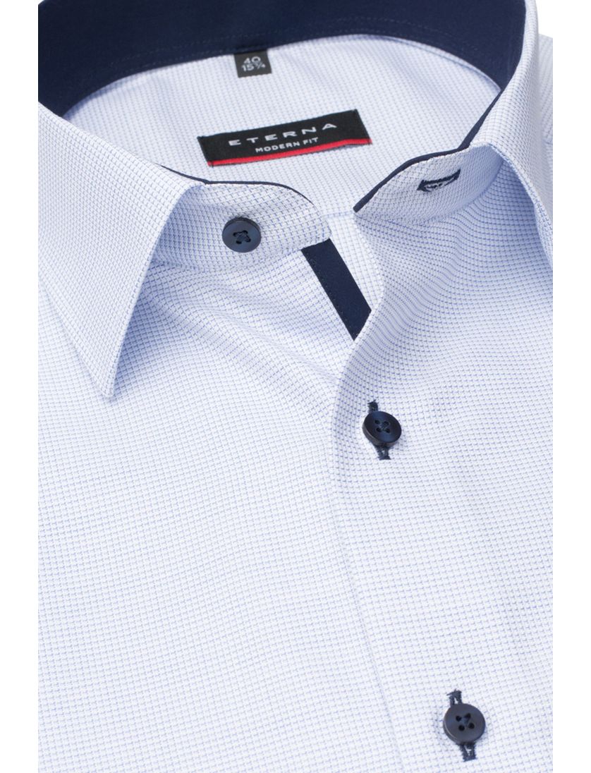 Eterna overhemd korte mouw Modern Fit wit ruitje