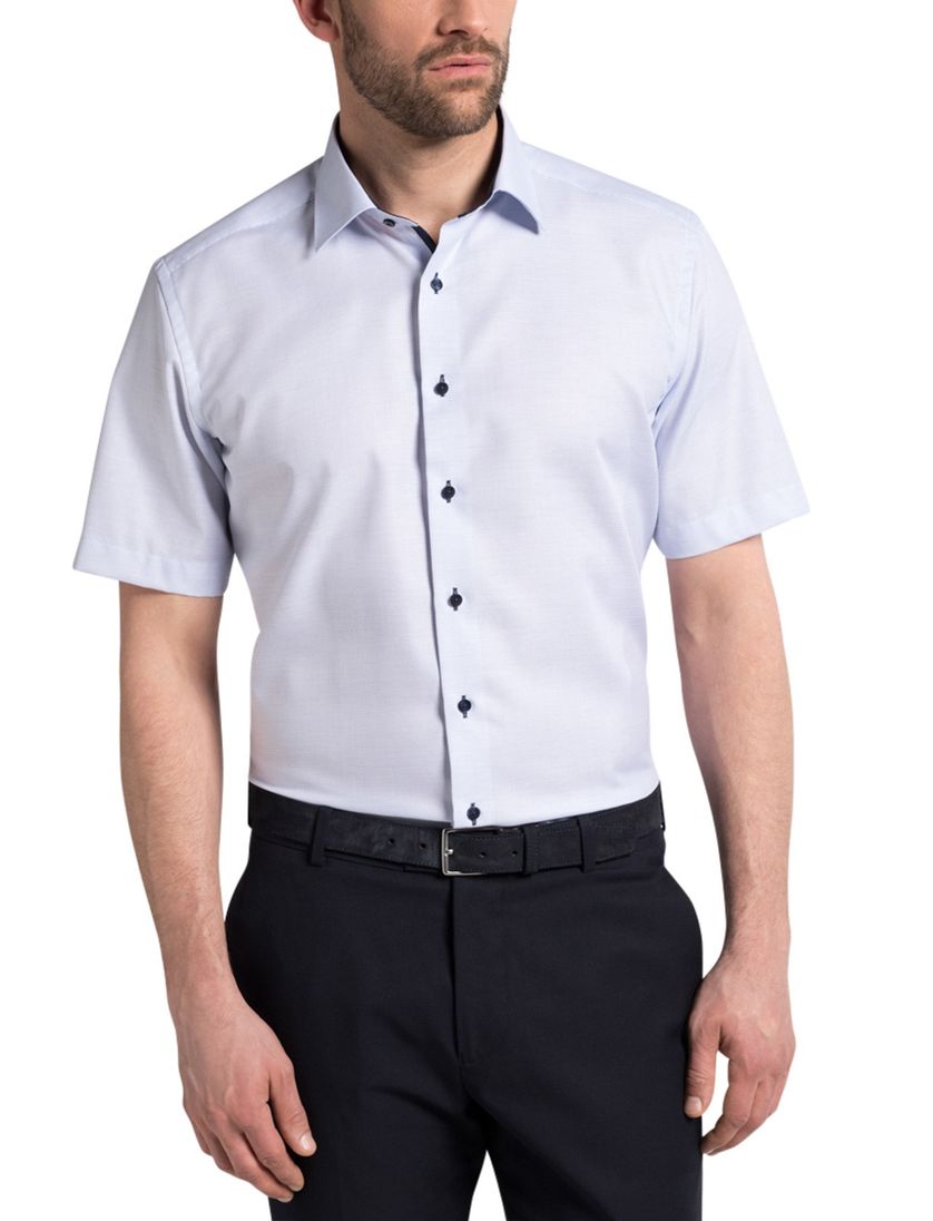 Eterna overhemd korte mouw Modern Fit wit ruitje