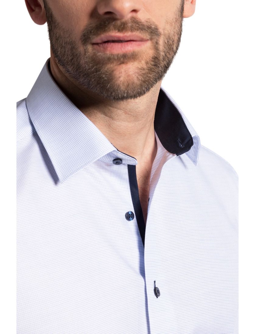 Eterna overhemd korte mouw Modern Fit wit ruitje