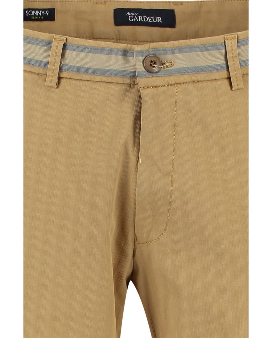 Gardeur katoenen broek Sonny bruin effen katoen