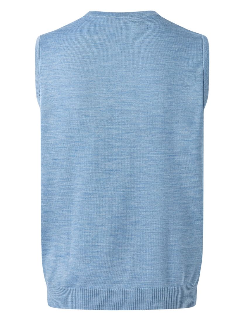 März slipover lichtblauw v-hals merinowol