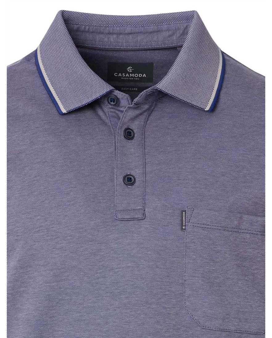 Casa Moda poloshirt korte mouw blauw wijde fit