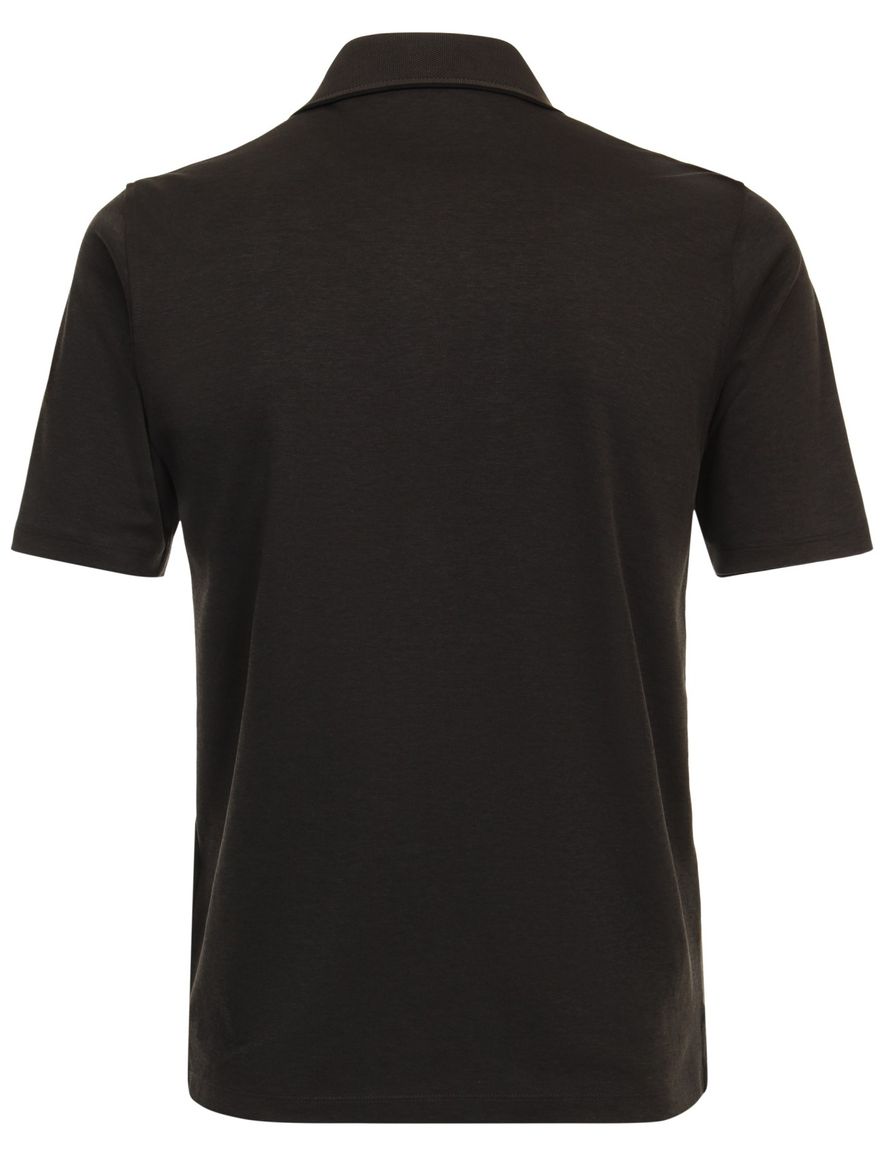 Casa Moda poloshirt korte mouw effen bruin wijde fit