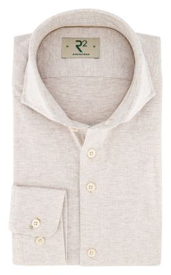 R2 R2 overhemd beige geruit