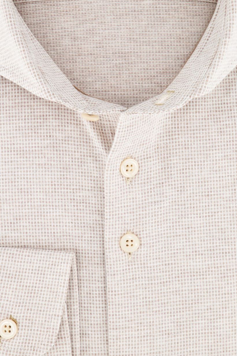 R2 overhemd beige geruit
