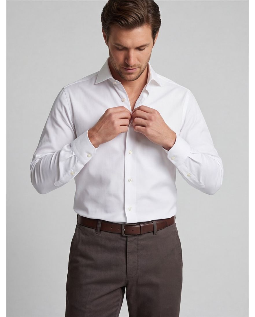 Profuomo slim fit wit overhemd