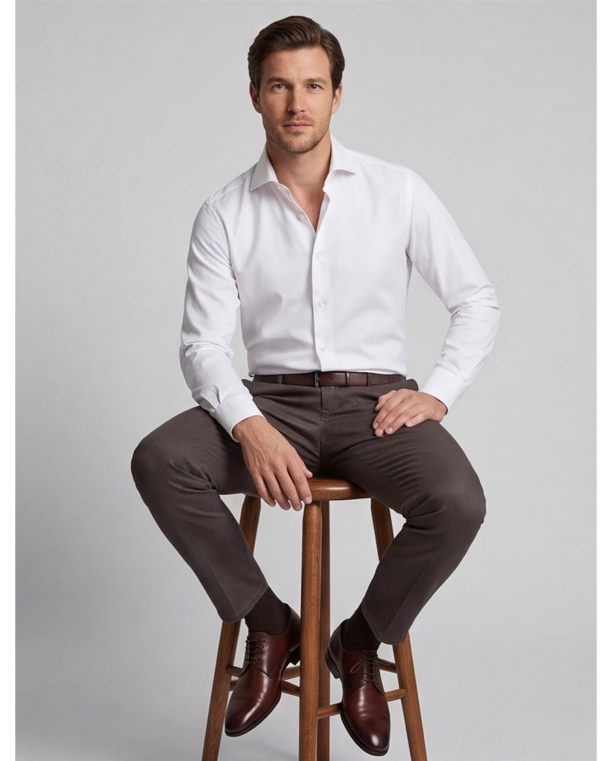 Profuomo slim fit wit overhemd