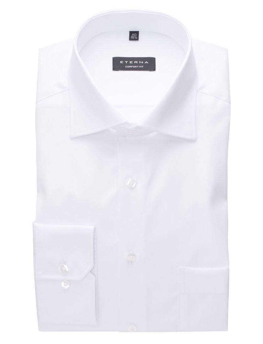 Eterna overhemd effen wit Comfort Fit