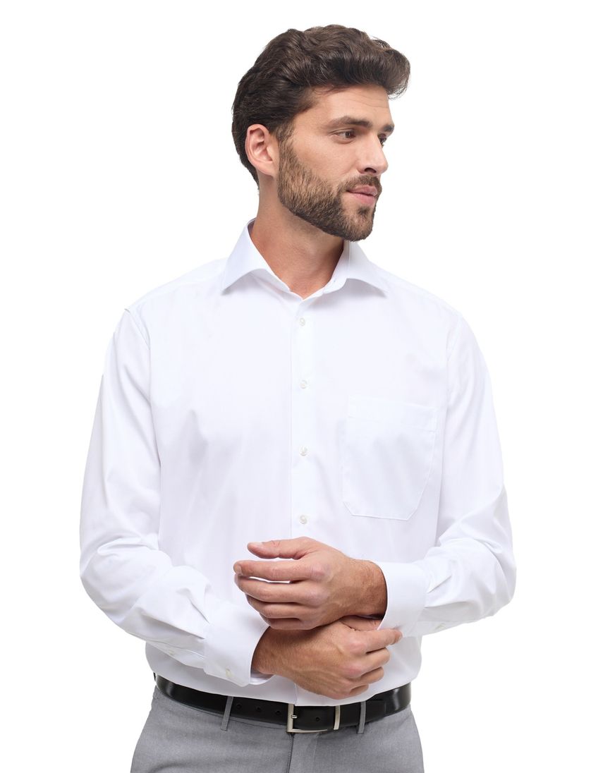 Eterna overhemd effen wit Comfort Fit